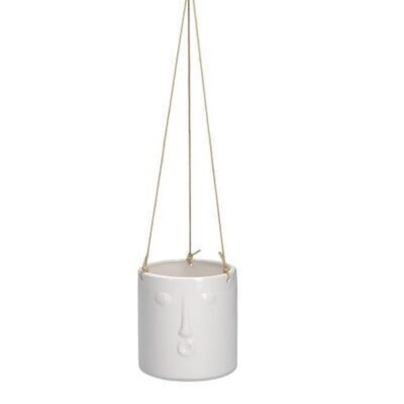 White Face Hanging Pot Cover By Gisela Graham